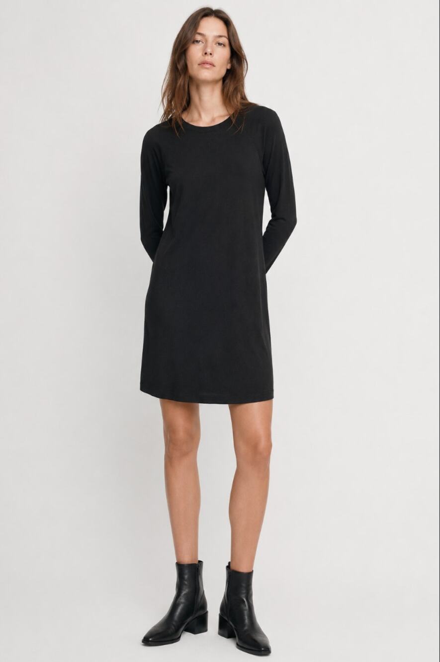 LOU & GREY Women's Long Sleeve Crew Neck Whimsy Goth Emo Punk Goth Dress S Black